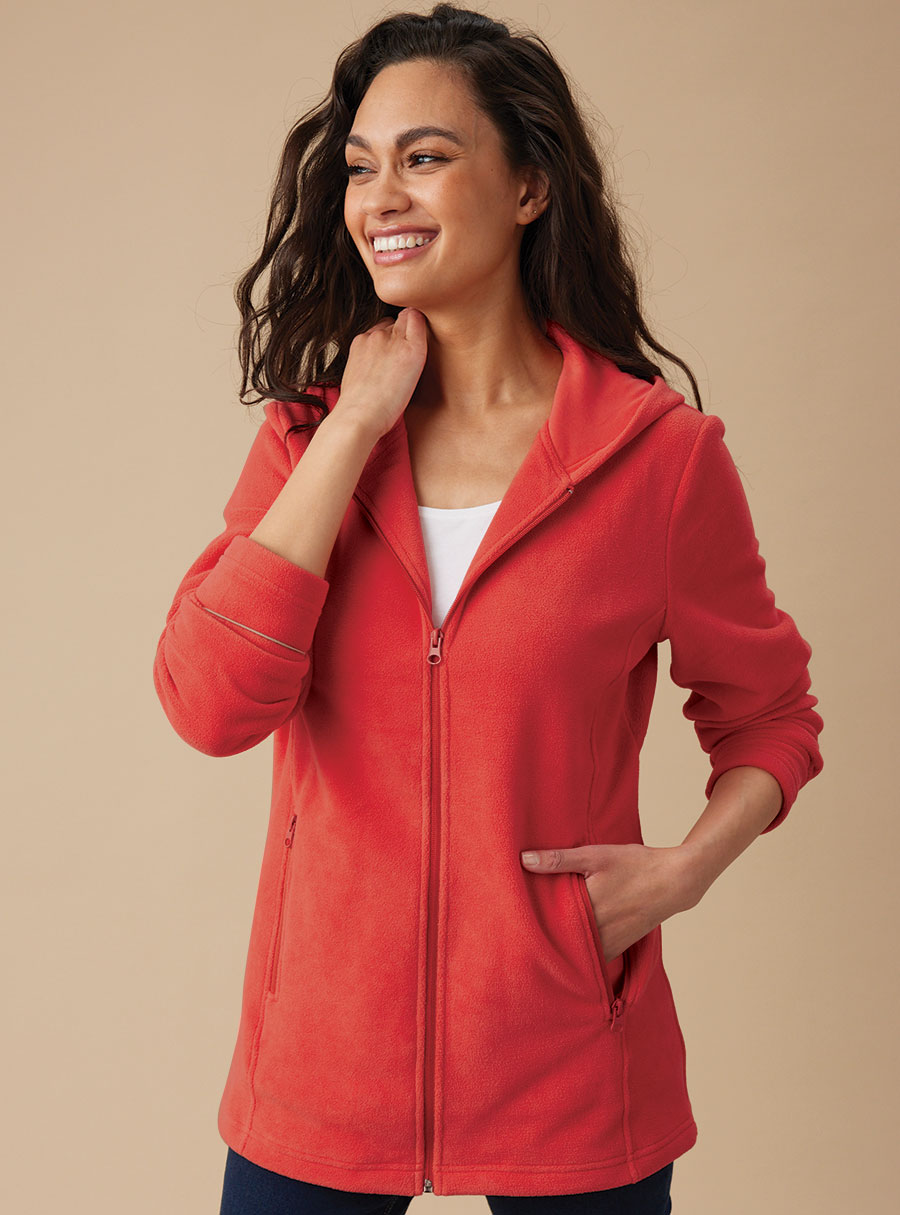 Zip Through Hooded Fleece Jacket - Damart