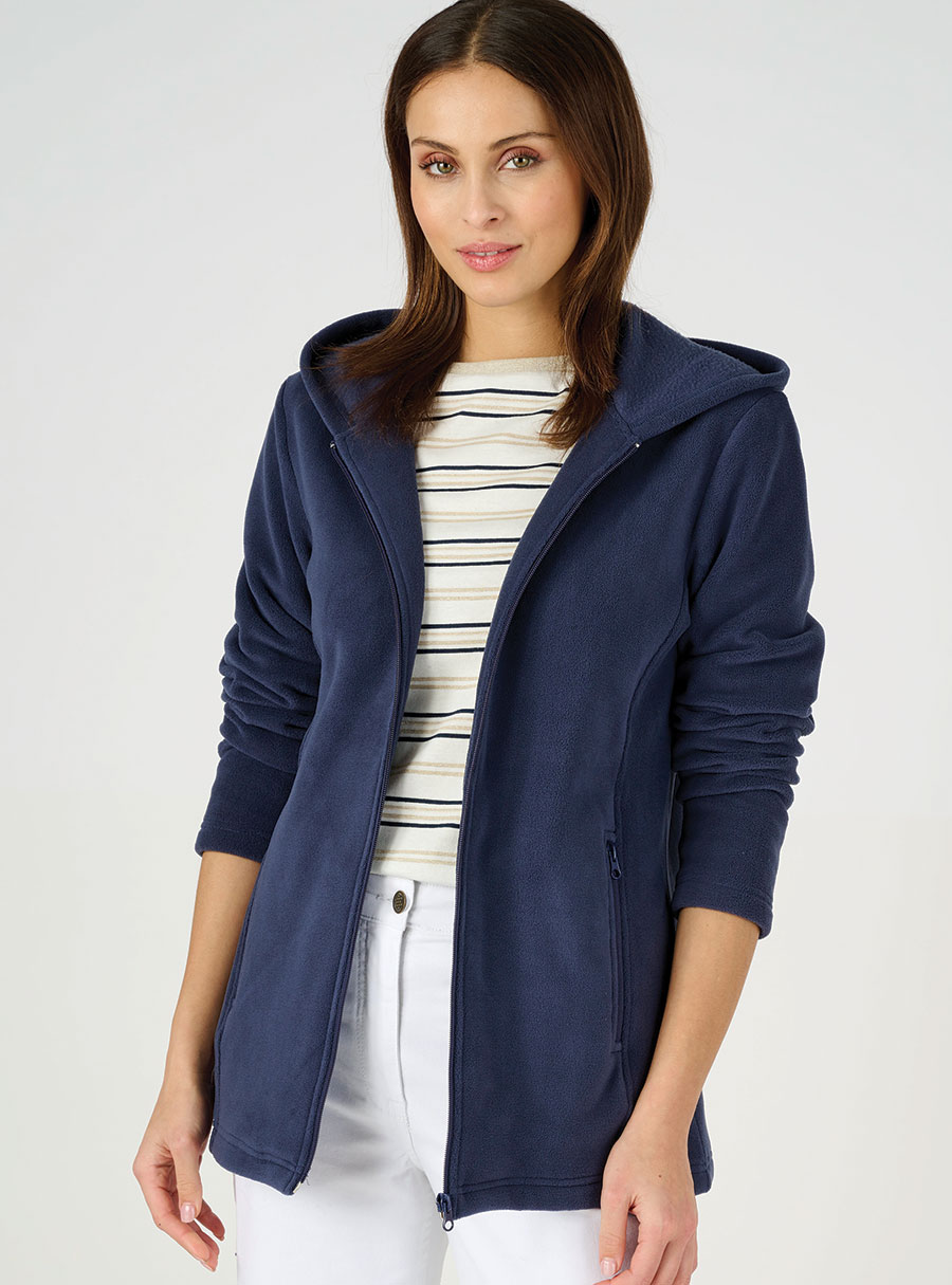 Zip Through Hooded Fleece Jacket - Damart