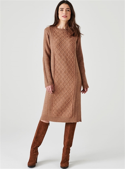 Thermal Cable Sweater Dress - Damart