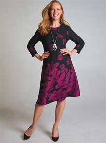 Falling Floral Jacquard Dress